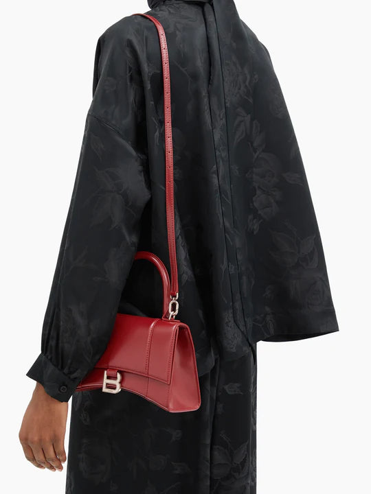 Bolso de cuero con asa superior Hourglass